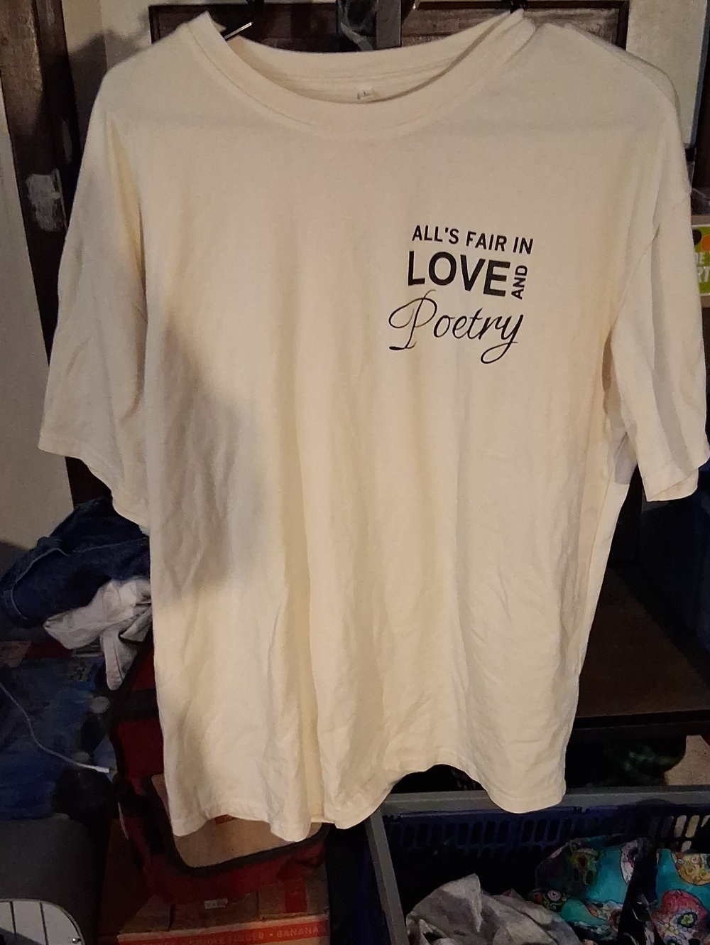 & Other Stories Cream Short-Sleeve 'All's Fair in Love and Poetry' Tee